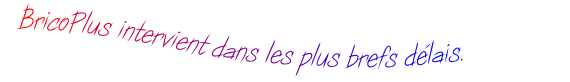 BricoPlus intervient dans les plus brefs délais.

